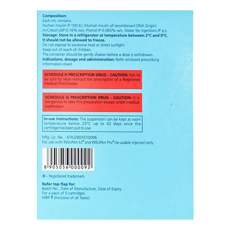 Insugen-N 100IU/ml Injection - Image 2