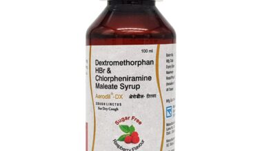 Aerodil DX Sugar Free Raspberry Flavour Dry Cough Syrup 100ml