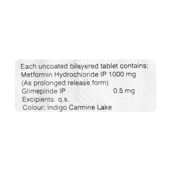 Glycomet GP Forte 0.5mg Tablet 10'S - Image 2