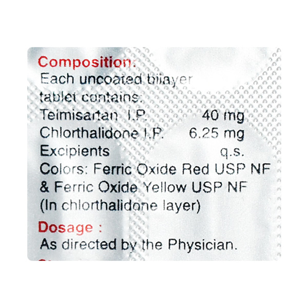 Telma CT 40/6.25mg Tablet 15'S - Image 3