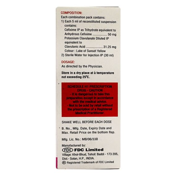 Zifi CV 50mg Dry Syrup 30ml - Image 3
