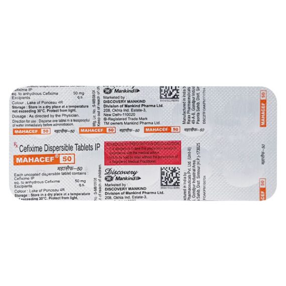 Mahacef 50mg Tablet 10'S