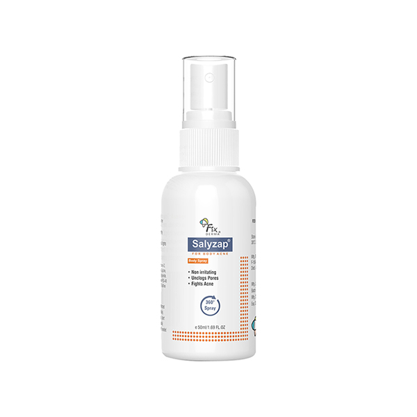Fixderma 2% Salicylic Acid Salyzap Body Acne Spray For Acne on Back, Shoulders, Neck & Chest 50 ml