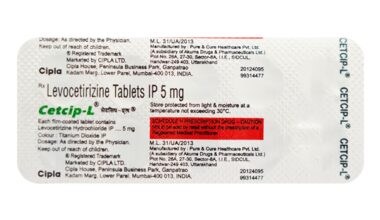 Cetcip L 5mg Tablet 10'S