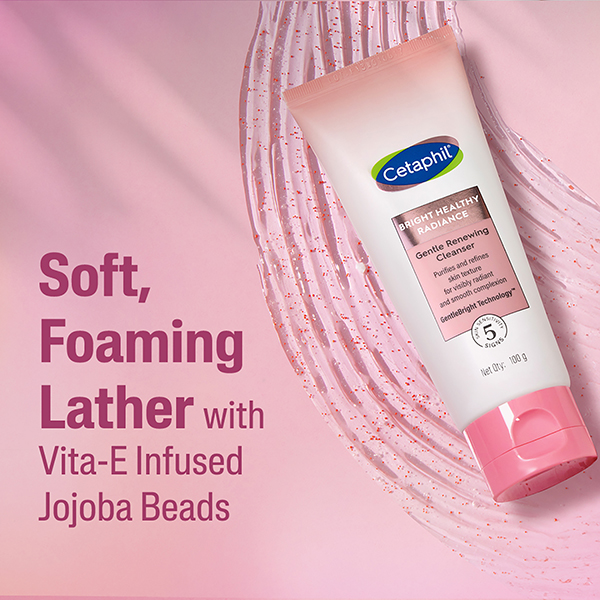 Cetaphil Bright Healthy Radiance Gentle Renewing Cleanser GentleBright Technology with Vitamin E-releasing Jojoba Beads 100 g - Image 4