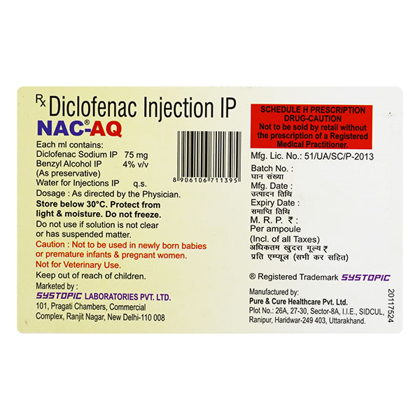 NAC AQ Injection 1ml - Image 2