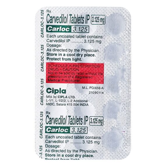 Carloc 3.125mg Tablet 15'S