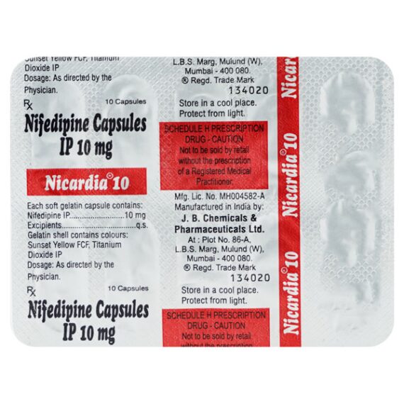 Nicardia 10mg Capsule 10'S - Image 2