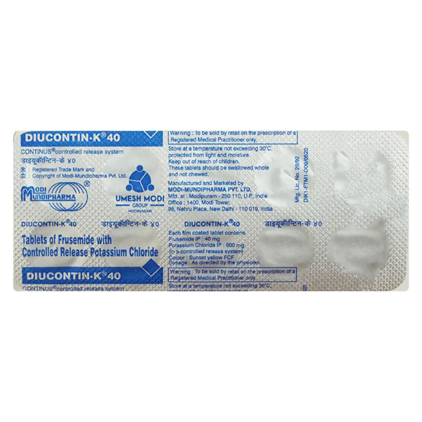 Diucontin K 40mg Tablet 10'S