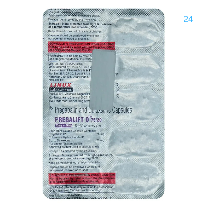 Pregalift D 75mg/20mg Capsule