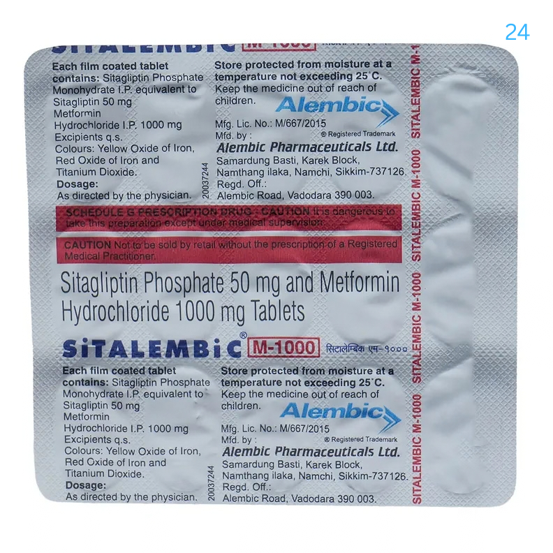 Sitalembic M 50mg/1000mg Tablet