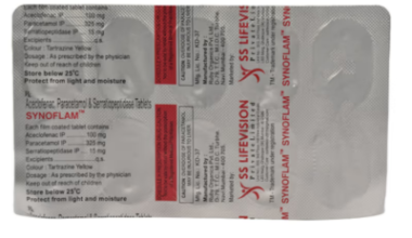 Synoflam 100mg/325mg/15mg Tablet