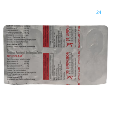 Synoflam 100mg/325mg/15mg Tablet