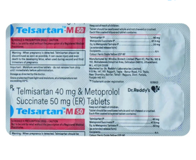Telsartan M 40mg/50mg Tablet