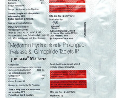 Jubiglim M Forte 3mg/1000mg Tablet PR