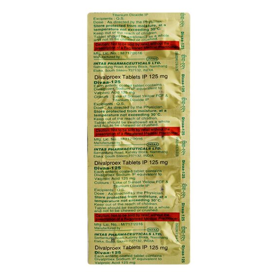 Divaa 125mg Tablet 10'S - Image 2