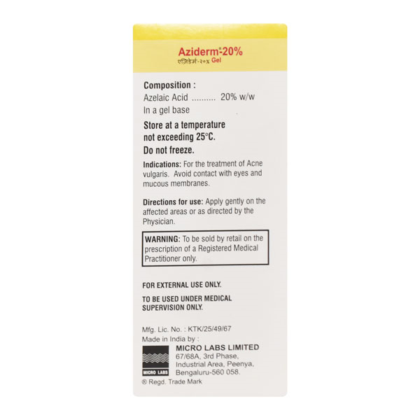 Aziderm 20% Gel 15gm - Image 2