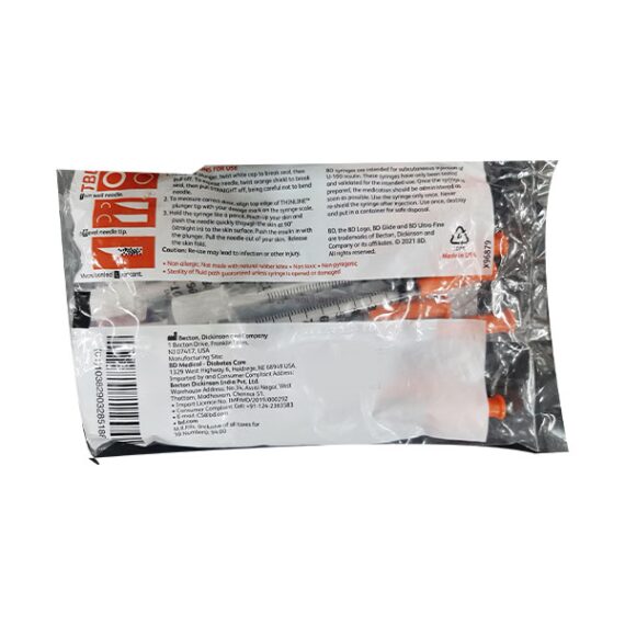 BD Glide Ultra Fine Needle Insulin Syringe (U-100) (31 G x 6 mm) 10's - Image 2