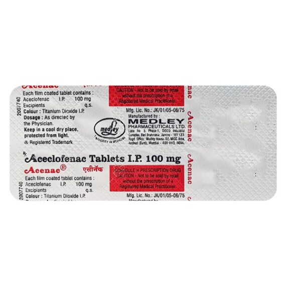 Acenac 100mg Tablet 10'S