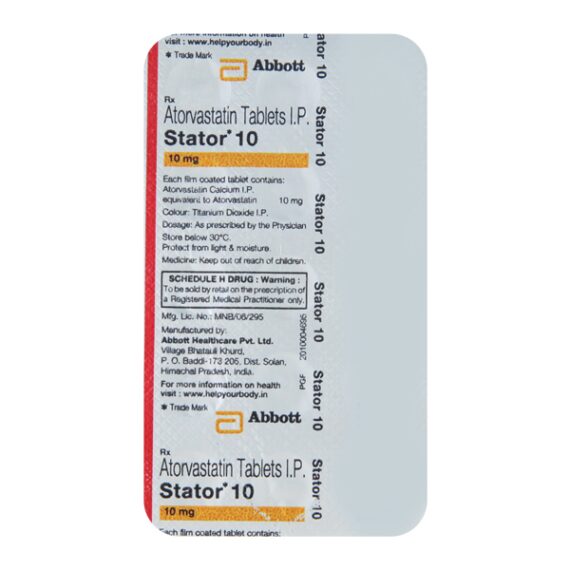 Stator 10mg Tablet 15'S - Image 2