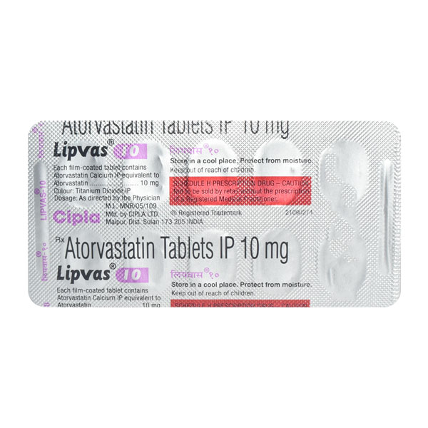 Lipvas 10mg Tablet 10'S - Image 2