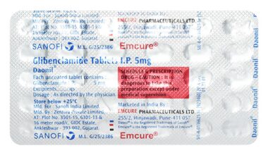 Daonil 5mg Tablet 30'S