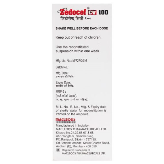ZEDOCEF CV 100 Oral Suspension 30ml - Image 3