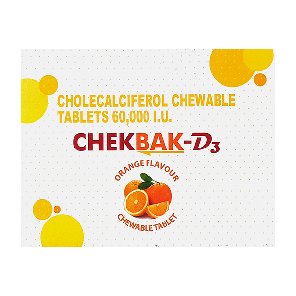 Chekbak D3 Orange Flavour Chewable Tablet 4'S