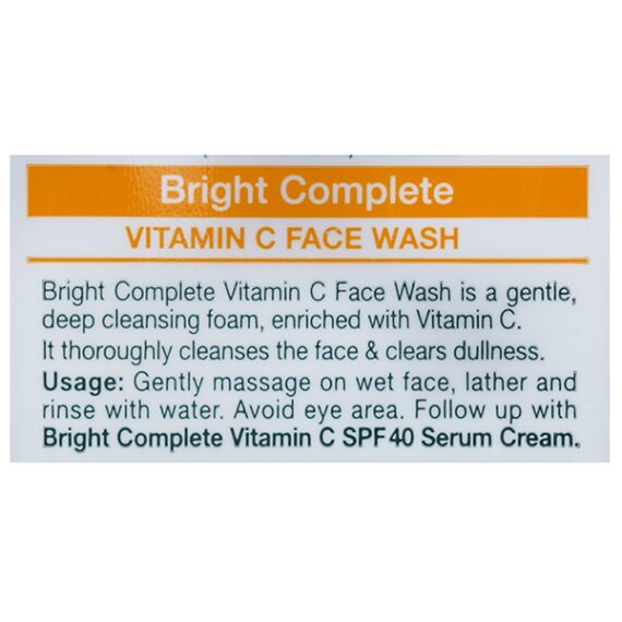 Garnier Bright Complete VITAMIN C Facewash 50 gm - Image 4