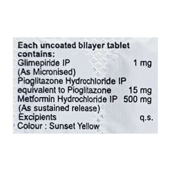 Glimser P 1/500/15mg Tablet 15'S - Image 2