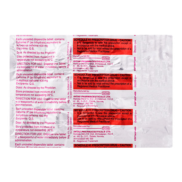 Ceftas 400mg Tablet 10'S - Image 2