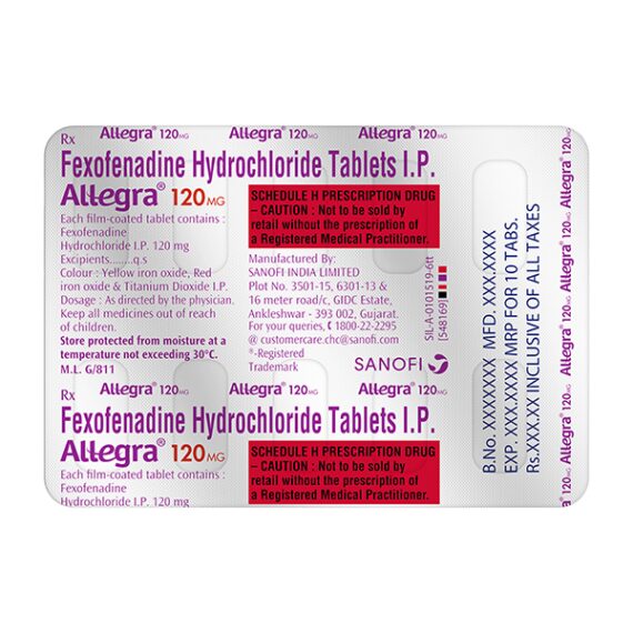 Allegra 120mg Tablet 10'S - Image 3