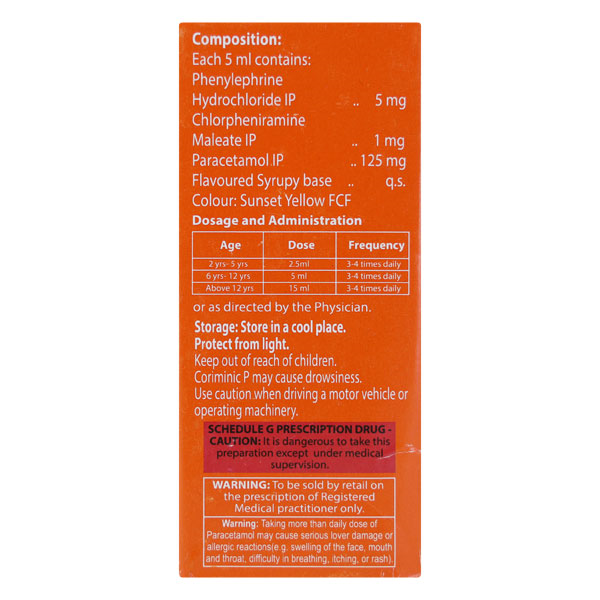 Coriminic P Orange Flavour Syrup 60ml - Image 4