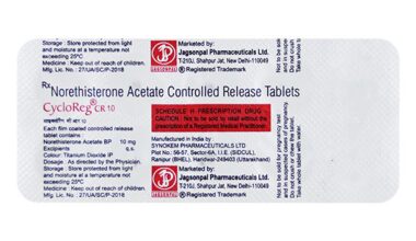 CYCLOREG CR 10mg Tablet 10's