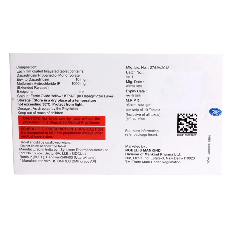 Justoza M 10mg/1000mg Tablet ER - Image 2