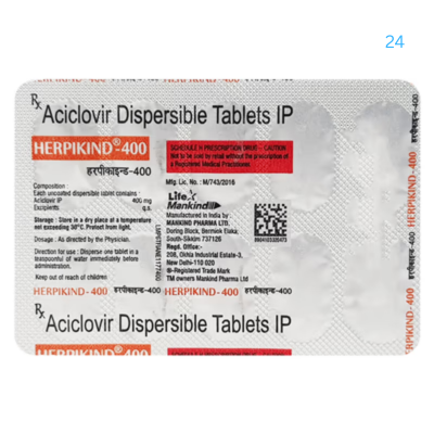 Herpikind 400mg Tablet 10'S