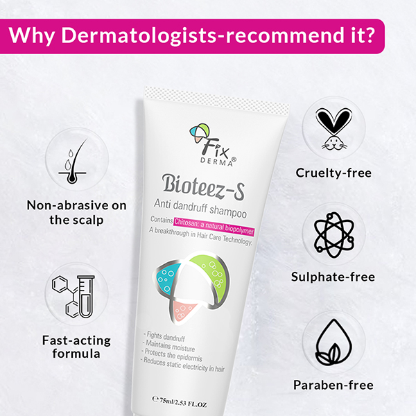 Fixderma Bioteez-S Anti Dandruff Shampoo - Flaky Scalp Condition, Relieves Itchy & Dry Scalp, Sulphate & Paraben Free 75ml - Image 10