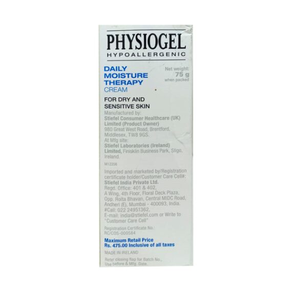 PHYSIOGEL HYPOALLERGENIC DAILY MOISTURE THERAPY DRY & SENSITIVE SKIN Cream 75gm - Image 2