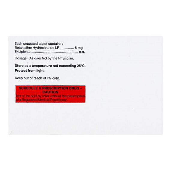Vertin 8mg Tablet 15'S - Image 2