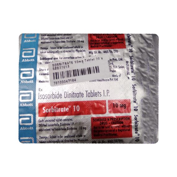 Sorbitrate 10mg Tablet 50'S