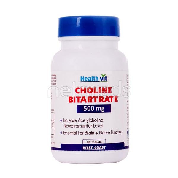 Healthvit Choline Bitartrate 500 Mg Tablets 60'S
