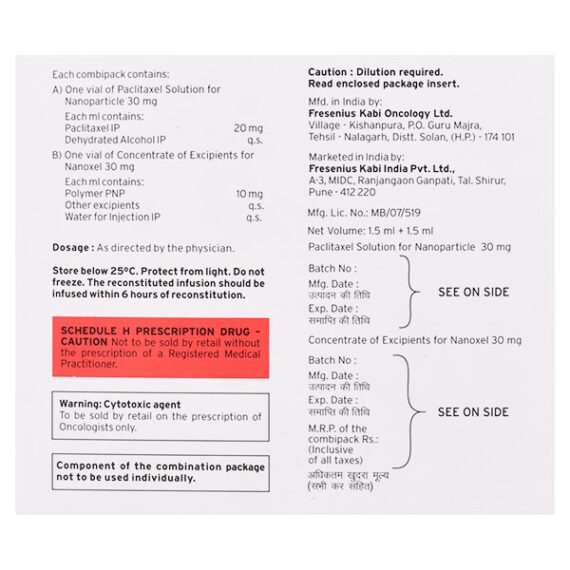 Nanoxel 30mg Injection 1.5ml - Image 2