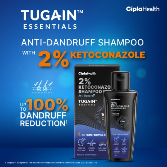 Tugain Essentials 2% Ketoconazole Anti Dandruff Shampoo 100 ml - Image 3