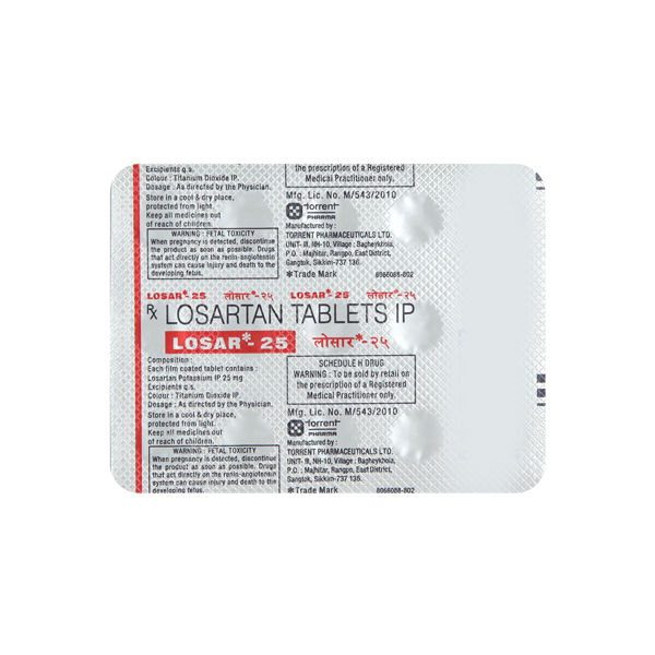 Losar 25mg Tablet 15'S - Image 3