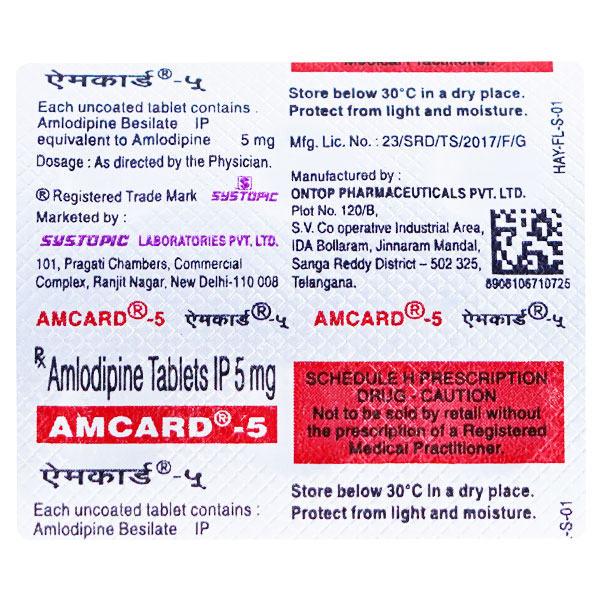 Amcard 5mg Tablet 7'S