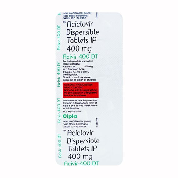 Acivir DT 400mg Tablet 5'S