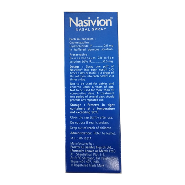 Nasivion Nasal Spray 10ml - Image 2
