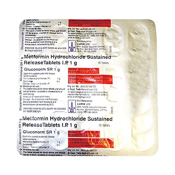 Gluconorm SR 1gm Tablet 15'S