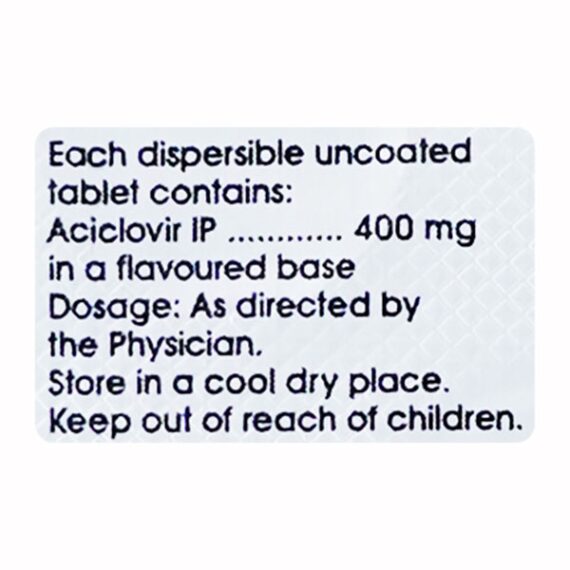 Acivir DT 400mg Tablet 5'S - Image 3