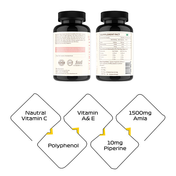 Vitaminhaat Amalaki Vitamin-C Capsule 90's - Image 3